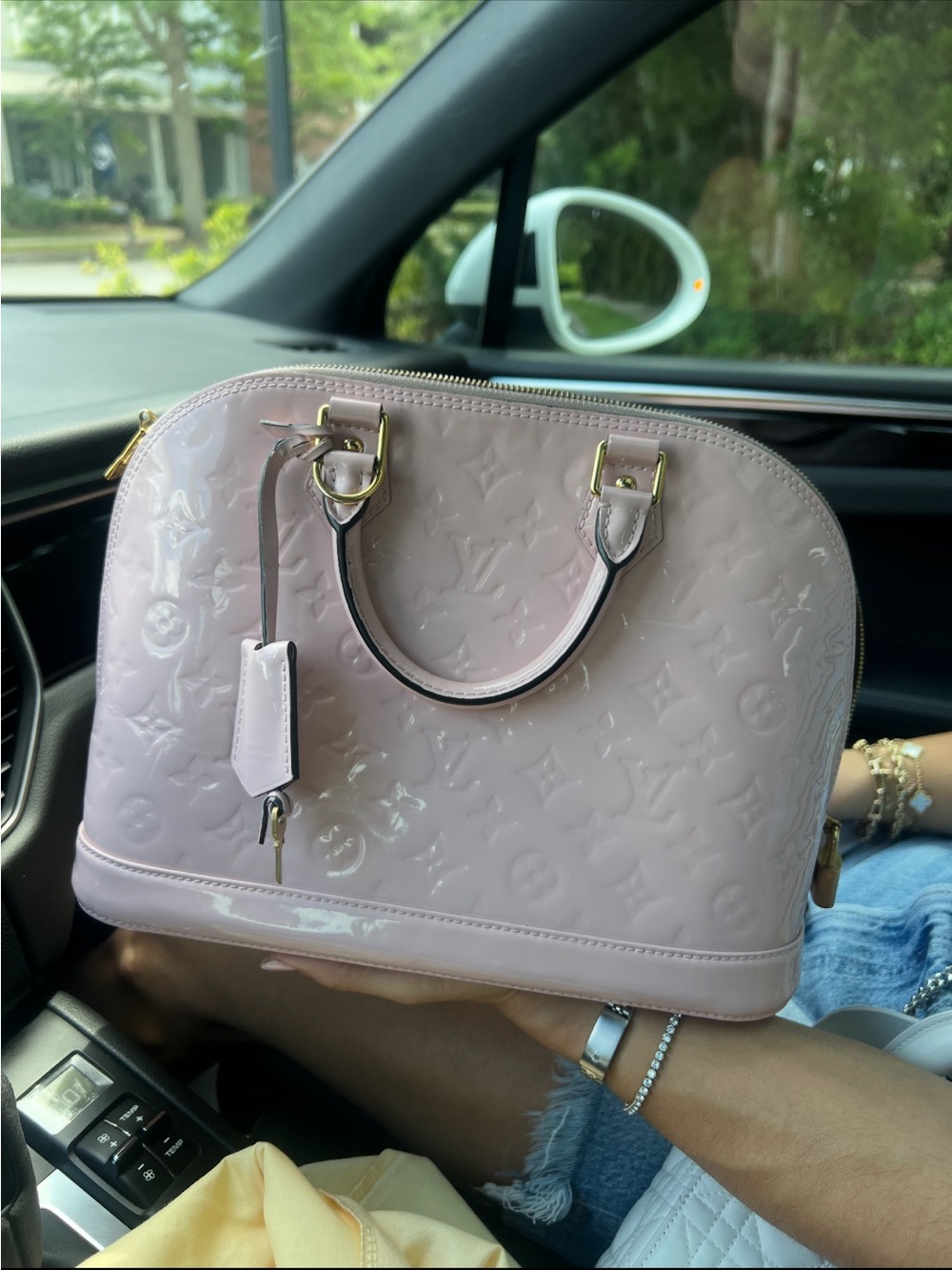 Louis Vuitton Pale Pink Vernis Alma Satchel